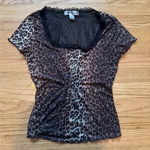 Madden Girl Animal Print Lace Blouse